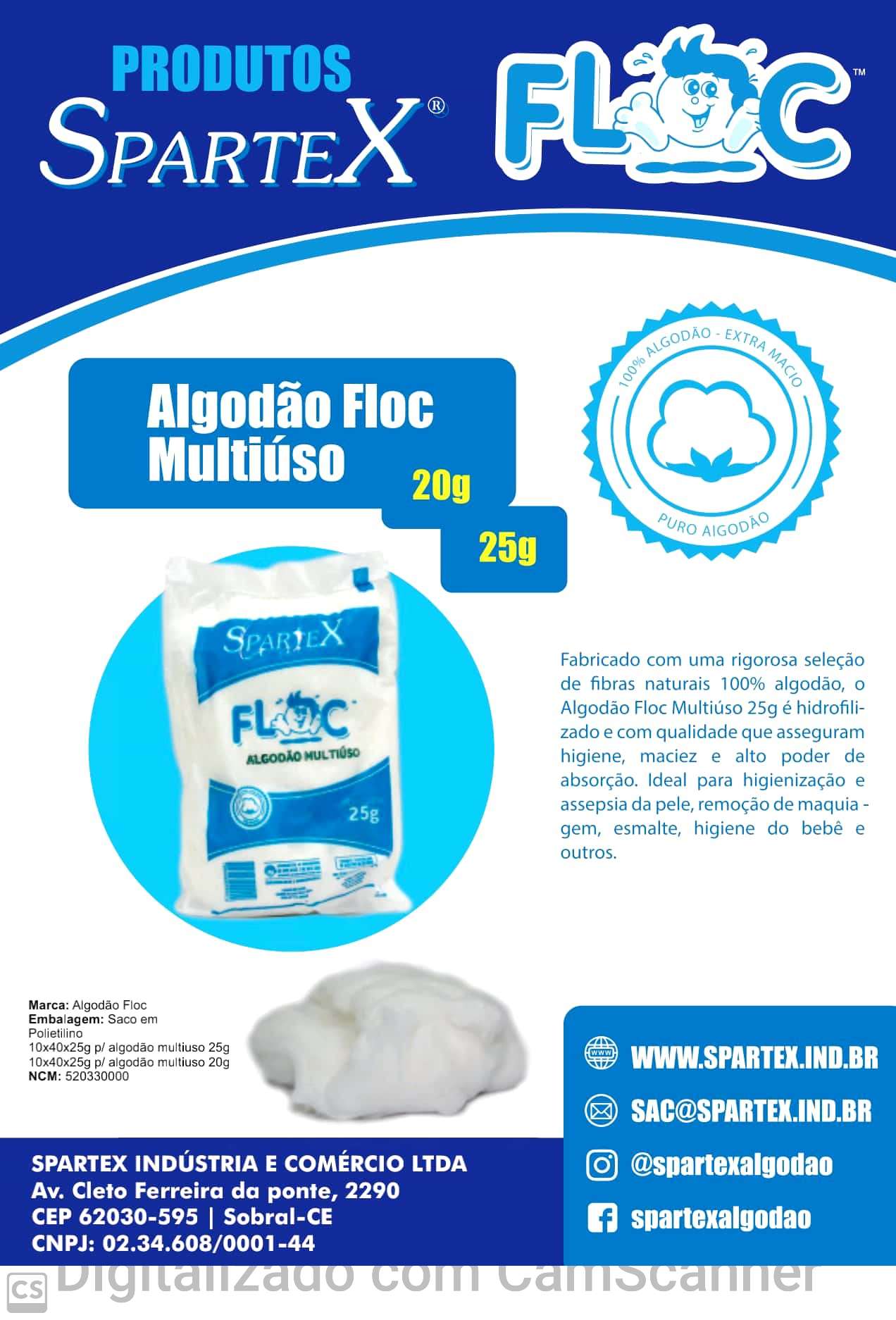 Floc Algodao Multiuso-varejo-20grs