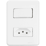 Interruptor Sobrepor+tom.perlex 2p+t 10a 3281/11br