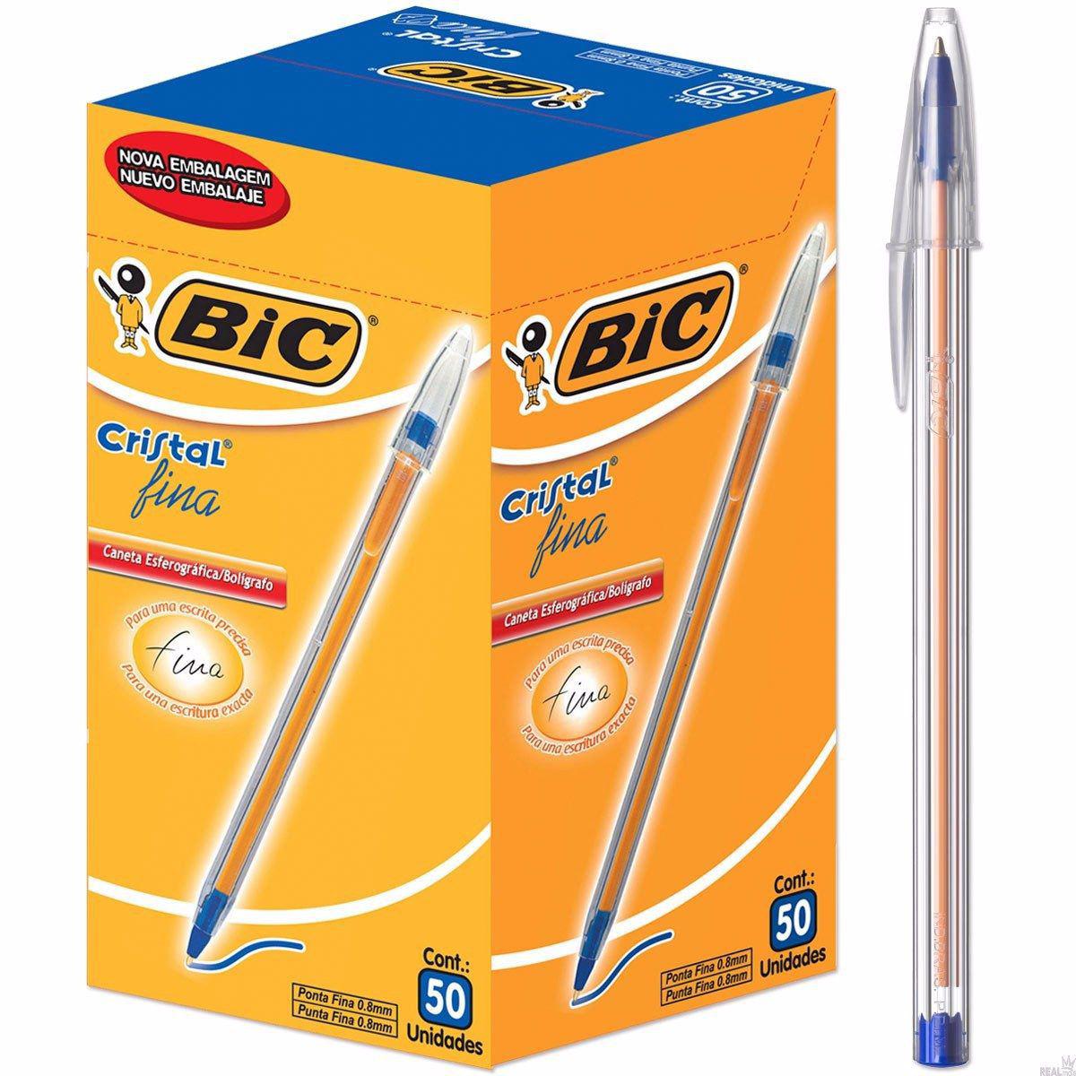 Caneta Bic Fina 07 Azul-50und*