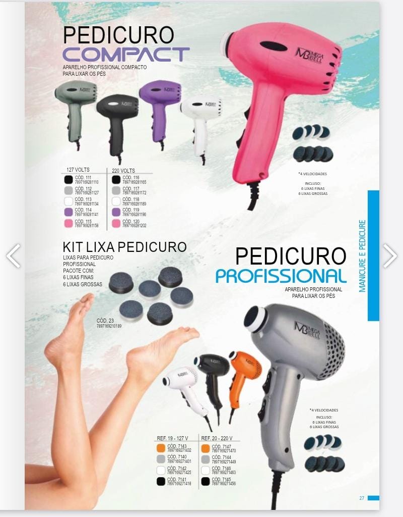 Pedicuro Santa Clara Prof+12lixas-pink-127v