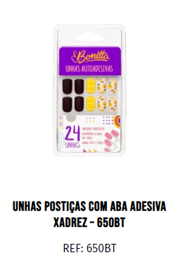 Unha Postica C/cola Ad Xadrez Bonitta Ref-650bt