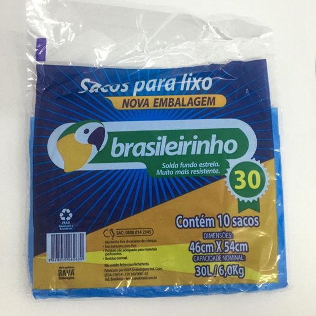 Saco Lixo Brasileirinho 30lt-10und