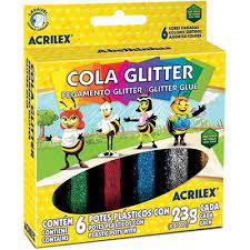 Cola Glitter Acrilex Cores 6x25grs