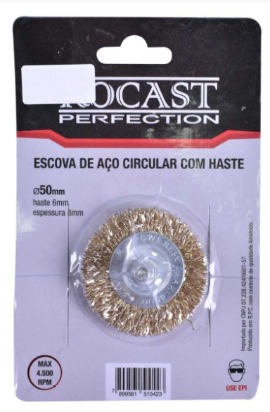 Escova Aco Roscast Circular C/haste 50mm-1und